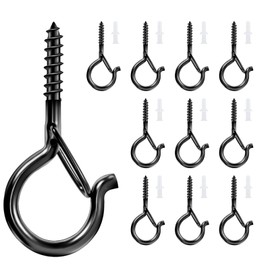 Pack of 10 stainless steel hook screws with security, eyelet hooks, wall hooks, screw-in hooks, wooden hooks for screwing, hooks with thread, screw hooks, ceiling hooks, wall hooks for hanging, M4