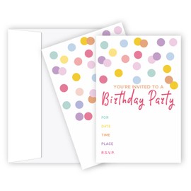 Joyvistalen 20-Pack 4x6 Inch Party Invitations – Double-Sided Design with Self-Adhesive Envelopes，Perfect for birthdays, graduations parties