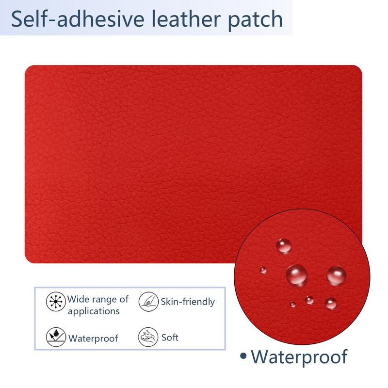 Self Adhesive Leather Repair Patch, Red Vinyl Repair Patch Kit