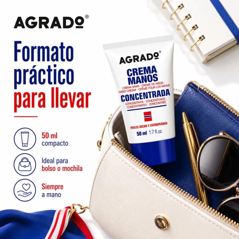 Crema De Manos Concentrada Piel Seca Agrado 50ml Neutra