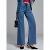 Sidefeel Women's Wide Leg Jeans Drawstring Baggy High Waisted Stretchy