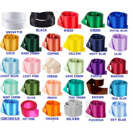 Satin Ribbon - 50mm Wide - 3 Meters Each Colour - (24 Colours Set) for Gifts Wrap Sew Party Decoration Crafts Dress Sew Events Bows Floral Much More