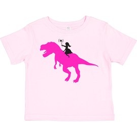 inktastic Princess Riding Her T-Rex Toddler T-Shirt 7 Pink 1046c