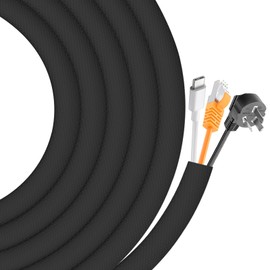 10 mm - 4 m Self-Closing Cable Tube, Black Flexible Cable Duct, Cable Management, Woven Cable Sheath for Dogs, Cats, Cable Protection, Can Be Cut to Size for TV, Computer, Desk, Automotive Cable