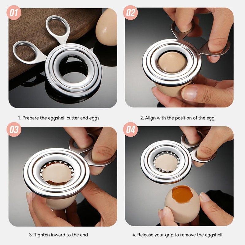 Egg Head Stainless Steel Egg Opener for Boiled Eggs Opener,