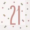 Elegant Rose Gold 21st Glitz Luncheon Napkins (16cm) - Perfect