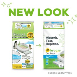 Purina Tidy Cats Cat Pads; BREEZE Spring Clean Fragranced Refill Pack - (6) 10 ct. Pouches, 1.12 lb. (17138)