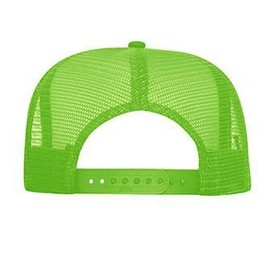 OTTO Neon Polyester Foam Front 5 Panel High Crown Mesh Back Trucker Hat - N. Green
