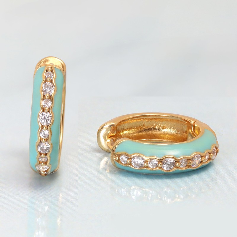 LeCalla 925 Sterling Silver Hoop Earrings | 14K Gold Plated