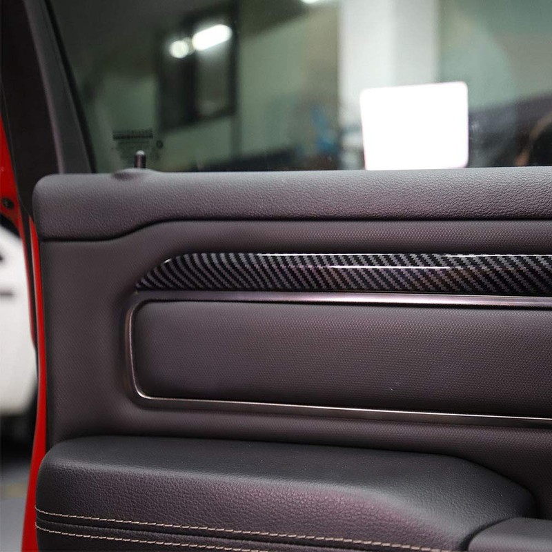 Korlot 2Pcs Carbon Fiber Front Door Panel Decor Trim Cover