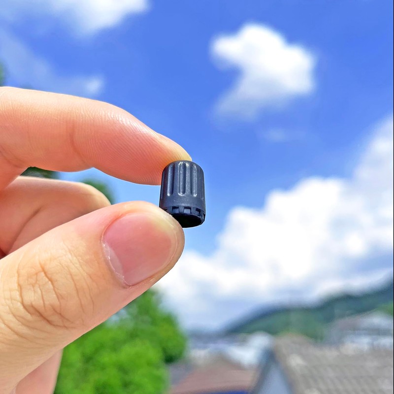 Black TPMS Plastic Tire Valve Stem Caps with Gasket Universal