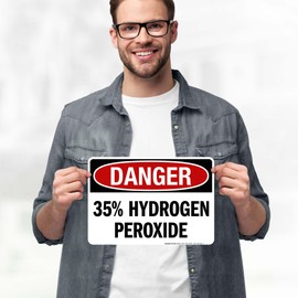 Danger 35% Hydrogen Peroxide OSHA Sign, 10x7 Inches, 4 Mil Vinyl Decal Stickers Weather Resistant, Made in USA by My Sign Center
