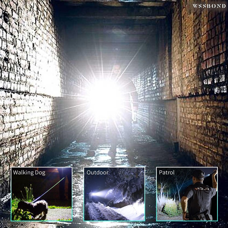 WSSBOND Rechargeable Flashlights High Lumens, Super Bright&Long-Range Flashlight with LCD