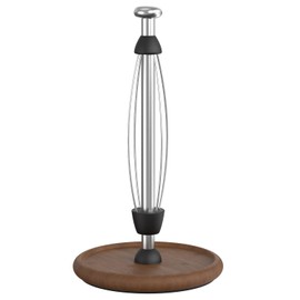 VEHHE Wooden Paper Towel Holder Countertop with Weighted Base, One-Handed Tear Paper Towel Holder Stand with Damping Function and EVA Non-Slip Pad, for Kitchen Bathroom Farmhouse