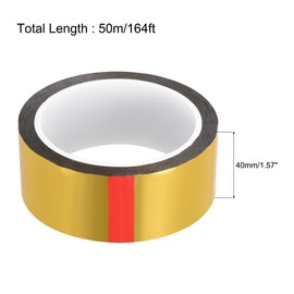 sourcing map Gold Tone Metalized Tape 40mm x 50m/164ft Decor Tape for Graphic Arts,Boat Trim