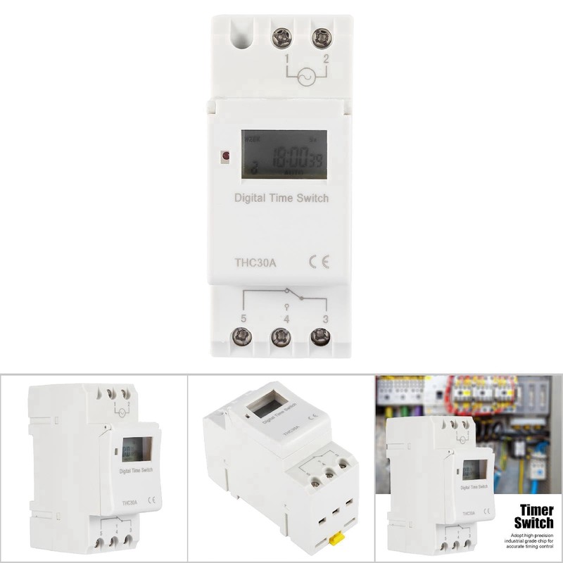 Walfront 30A Digital Timer Switch 7 Day Programmable Electronic Time