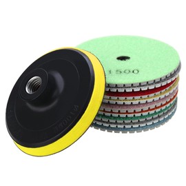 4 Inch 100 mm Dimond Polishing Discs, M14 Sticky Disc + 2 x 50/100/200/400/800/1000/1500/3000/6000 Polishing Pads for Concrete Marble Granite Stone Polishing Set
