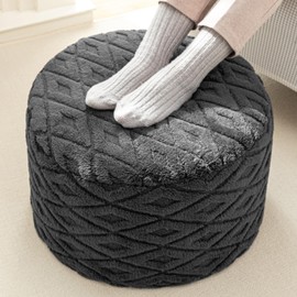 Round Pouf Ottoman 20x20x14 Inches Boho Poof Home Decor Floor Pouffe Ottoman Foot Rest for Couch Sofa Bean Bag Ottoman Chairs Living Room Bedroom Dark Gray