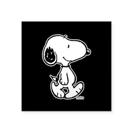CafePress Peanuts Snoopy Sticker Square Bumper Sticker Car Decal
