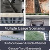 MASSLUNT Cast Iron Drain Grate and Frame 20x12 in, B-Class