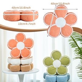 Flower Pillow Flower Throw Pillow Flower Floor Cushion Cute Seat Cushion Aesthetic Floor Cushion Decorative Throw Pillow for Bed,Couch(Orange,15.7")