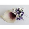 SHTGOI Calla Lily Boutonniere Artificial Bouquet Rhinestone Brooch Handmade Corsage