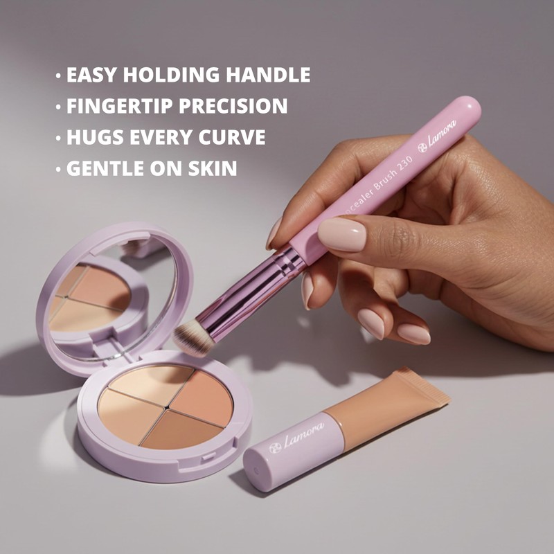 LAMORA Concealer Makeup Brush Under Eye - Angled Flat Top