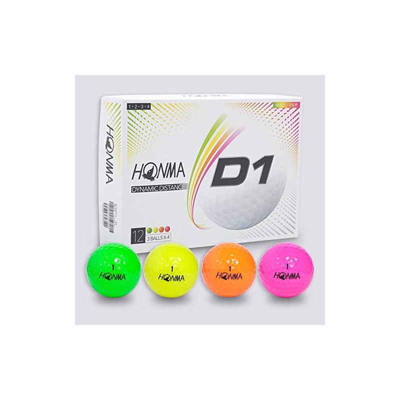 Honma D1 Golf Balls 1-Dozen Multi Color