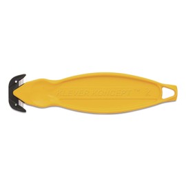 Klever Koncept Safety Cutter, 5.75" Plastic Handle, Yellow, 10/Pack