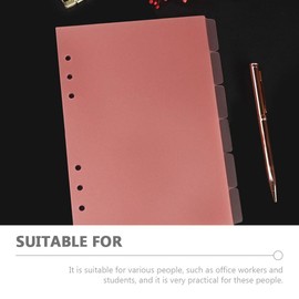 Operitacx 12pcs 6 Ring Binder Dividers with 6 Tabs, Plastic Folder Dividers for Notebooks and 6 Ring Binders, A5 Size, Pink, Pack of 2 Sets (12 Dividers Total)
