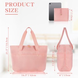 Aucuu Tote Bag, Foldable Tote bag, Ladies Large Travel Tote Bag for Beach, Handbags Shoulder Bag with Zipper for Men and Women, Gym, Work, School, Shopping