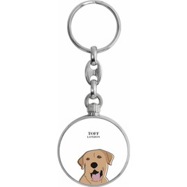 Toff London Beige Labrador Retriever Dog Head Keyring