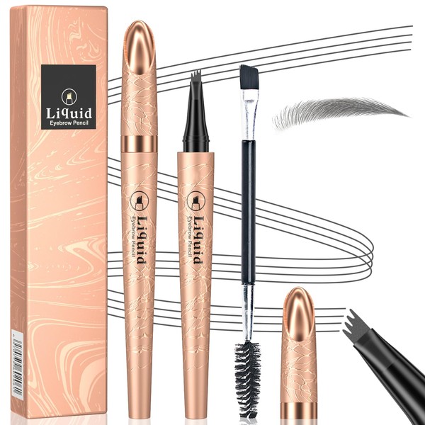 Ledeak Microblading Eyebrow Pen, 3D Magic Eyebrow Pencil with 4