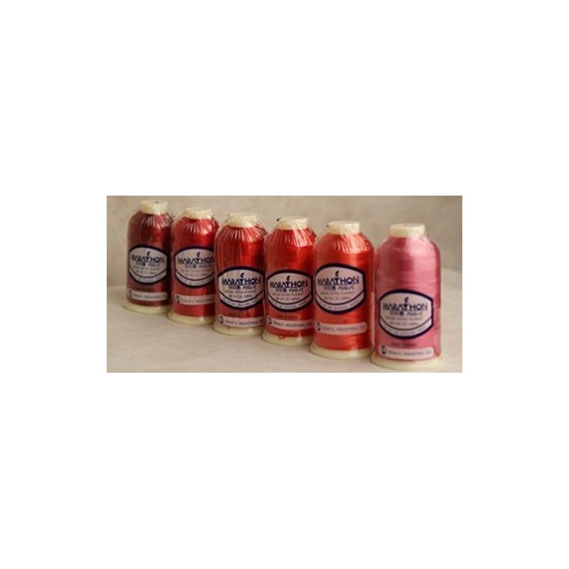 Marathon Embroidery Machine Threads 6 Pack in Reds
