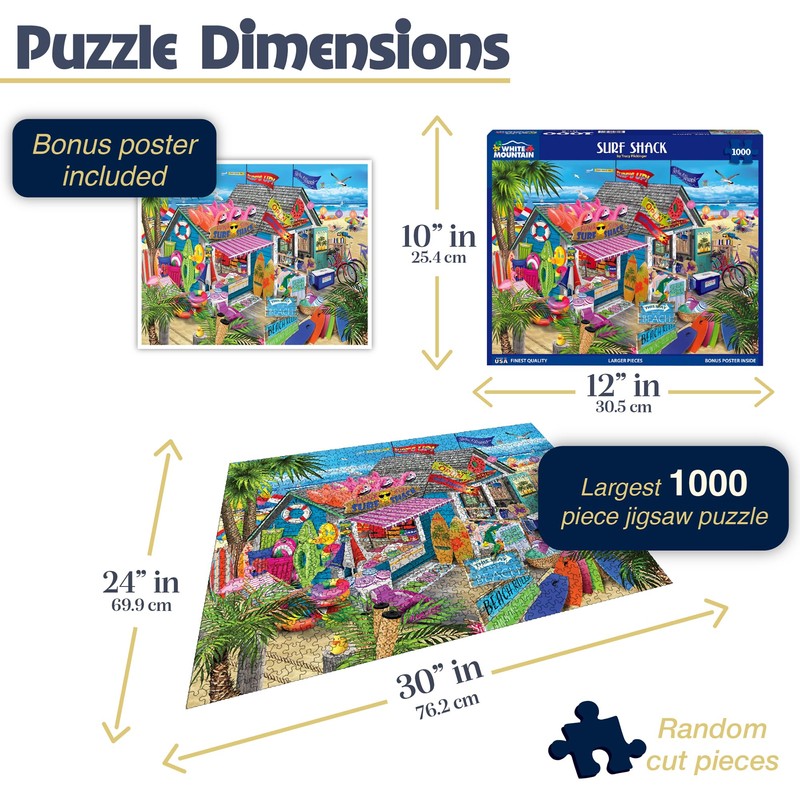 White Mountain Surf Shack 1000 Piece Puzzle for Adults Beach