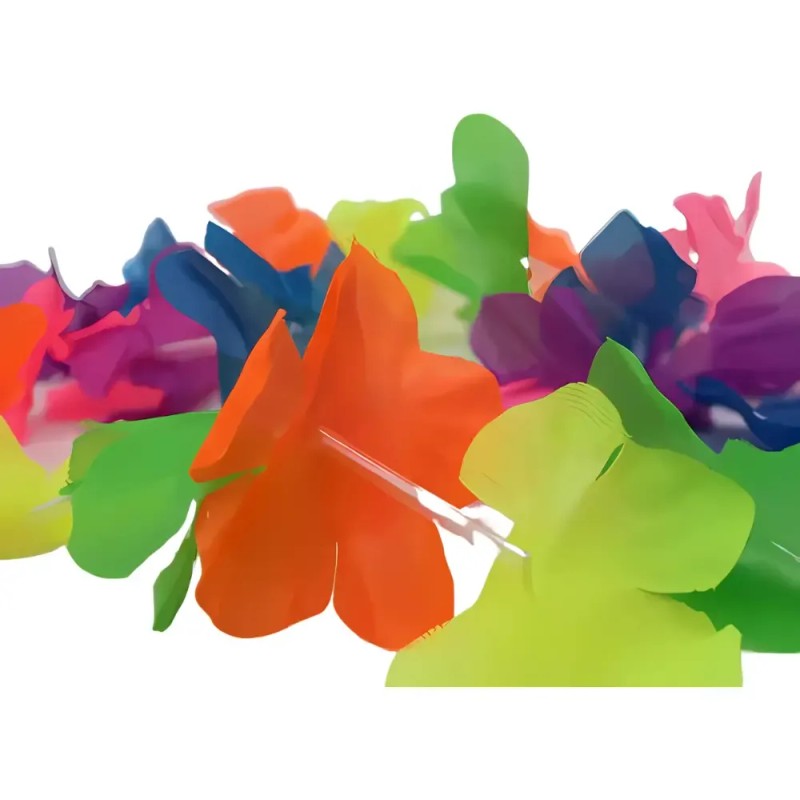 50 Pzas Collares De Flores Hawaianas Fiesta Eventos Batucada