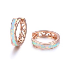 Opal Hoop Earrings, 925 Sterling Silver, Small, Gift for Women, Girls, Children, Sterling Silver, no stone,