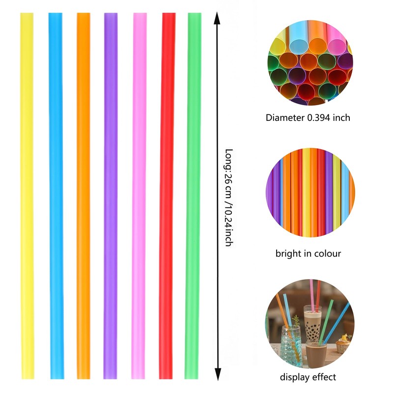 YAOSHENG 200 Pack Smoothie Straws, 10.24 Inches Straws Disposable, Drinking