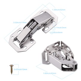 JIZZU 10Pcs Cabinet Hinges with Screws, Soft Close Hinges for Kitchen Cupboard Doors, 90 Degree Hinge for Kitchen Cabinet, Wardrobe Door, Bathroom Cabinet Hinges