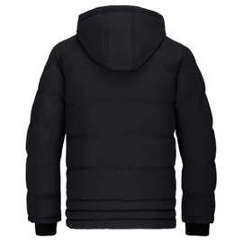 wantdo Men's Heavyweight Warm Puffer Jacket Insulated Winter Coats Black X-Large