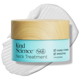 Kind Science Tratamiento de cuello – Crema para el cuello reafirma, eleva y apoya visiblemente la renovación celular natural para reafirmar y tensar antienvejecimiento, sin parabenos, tintes y fragancias, libre de crueldad, 1.7 onzas