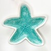 Darthome Ceramic Starfish Dish Teal Blue Bobble Glazed Large Nautical