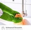 YSLON Rubber Dishwashing Glove Kitchen Cleaning Gloves 3-Pairs,Waterproof Reuseable.(Green,Medium)