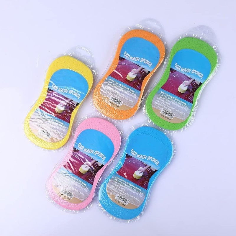 Car Wash Sponge, 3 Pack Extra Thick Large Colorful Cleaning