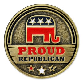 PinMart Proud Republican Political Party Elephant Enamel Lapel Pin