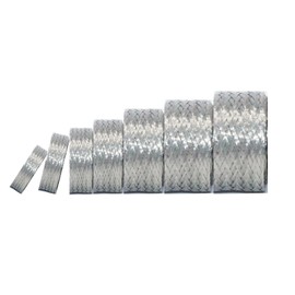 EMI RFI Shielding Wire Loom Metal Tinned Copper Grounding Braided Sheathing Cable Sleeve Mesh ESD Protection Flat Tubular Expandable (3/8" W(0.24" ID)-20FT)