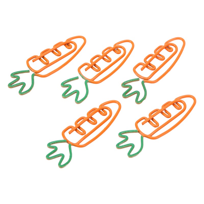 100Pcs Carrot Paper Clips Carrot Style Electroplated Metal Nonslip Rustproof