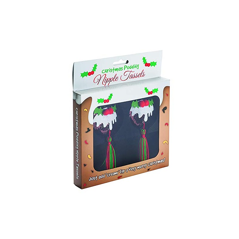 Diabolical Gifts DP0644 Christmas Pudding Nipple Tassels Funny Sexy Secret