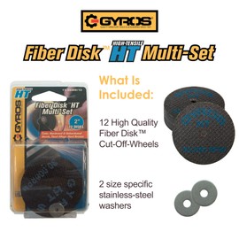 GYROS 2” Resin Cut-Off Wheels for Rotary Tools. 12 Double Fiberglass Reinforced Cutting Discs | High-Tensile for Materials like Steel, Bronze. Dremel Cutting Tool Accessory. Made in USA 11-32208/12
