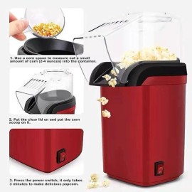Oil Free Popcorn Machine.1200W Electric Hot Air Corn Popper Maker Healthy 16Cups